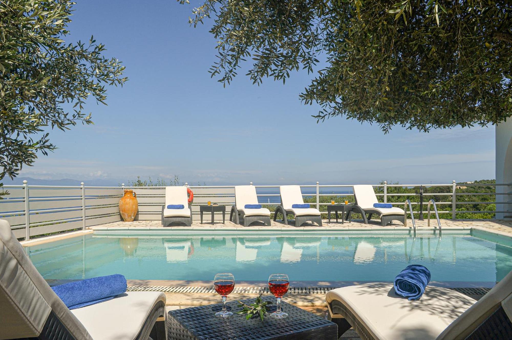 Вилла Lioniskari Seaviews - Paxoi'S Private Pool Oasis Porto Ozias Экстерьер фото